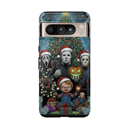 Christmas Horror Phone Case – Festive Slasher Collage Tough Case (iPhone, Samsung, Pixel)