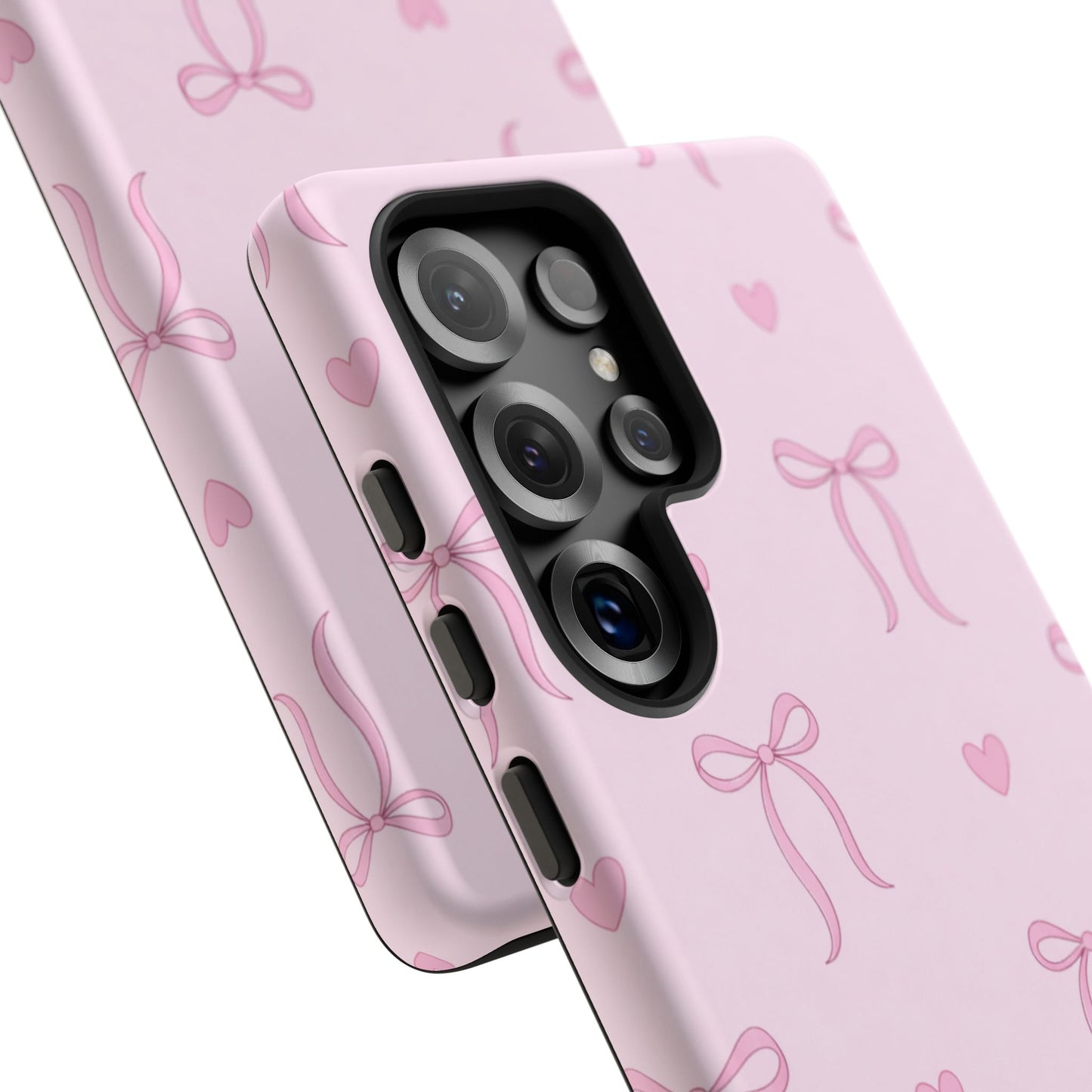 Pink Bow Heart Aesthetic Phone Case – Coquette Cute Tough Cover
