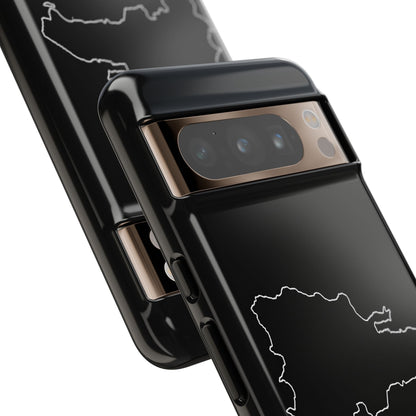 Dominican Republic Outline Phone Case – Minimal Country Map Tough Case (iPhone, Samsung, Pixel)