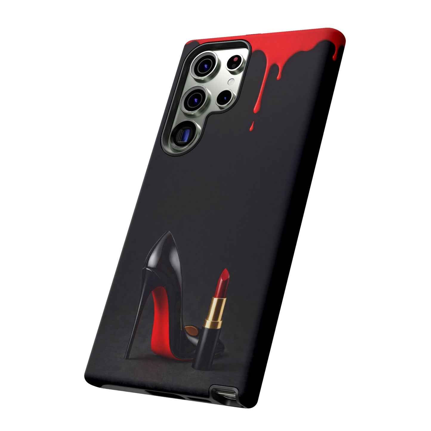 Dark Feminine Red Drip Phone Case – Gothic Glam Tough Cover