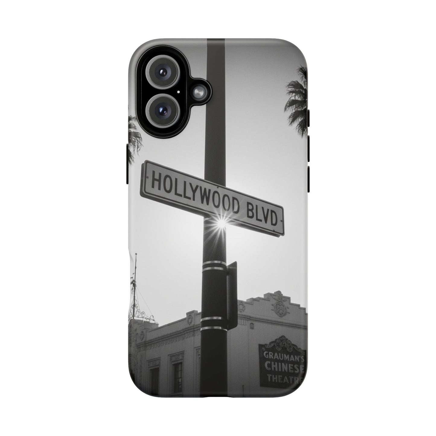 Hollywood Blvd Phone Case | Vintage Los Angeles Street Sign | Black & White LA Aesthetic