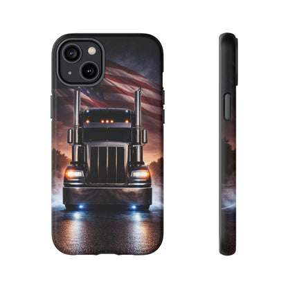 Semi Truck Phone Case American Flag Big Rig Trucker Gift iPhone Samsung