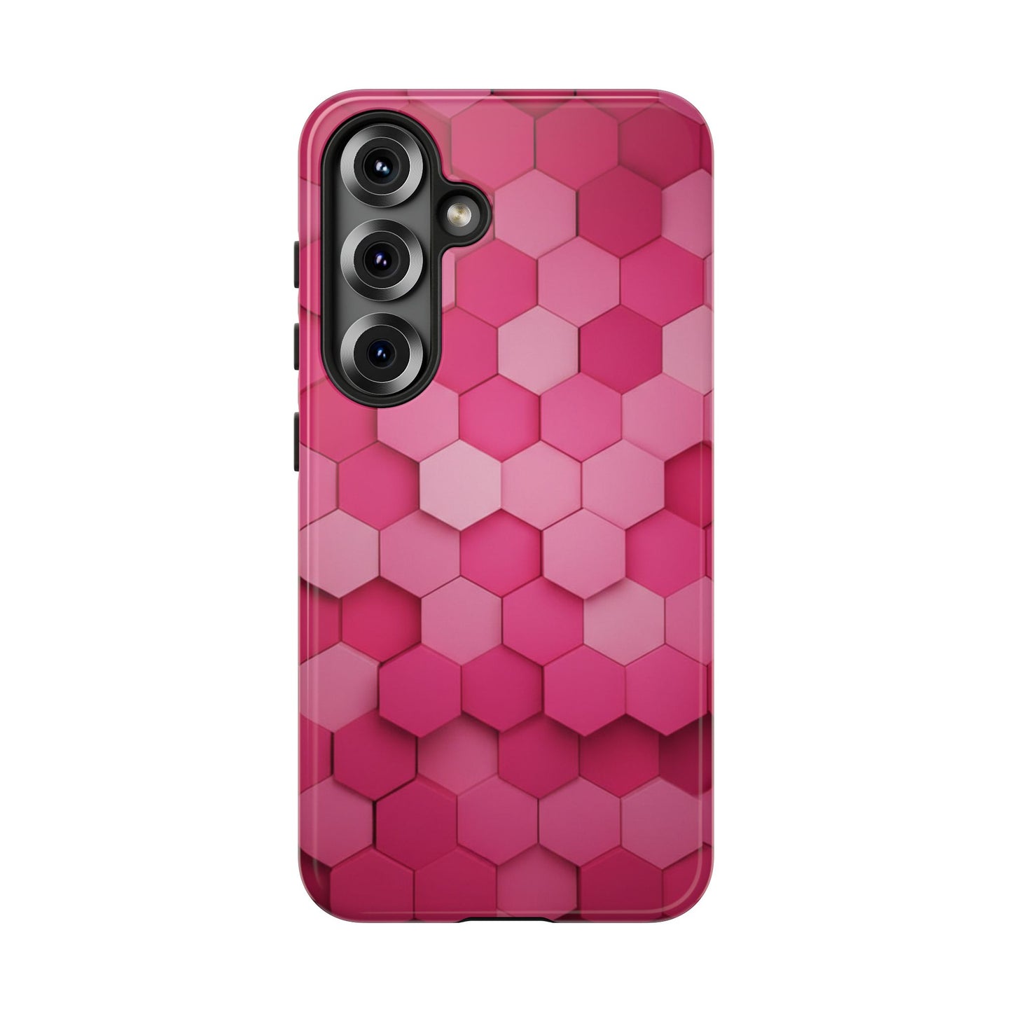 Hot Pink Hexagon Phone Case | Honeycomb Geometric Aesthetic | Cute Pink iPhone & Samsung Tough Protective Case