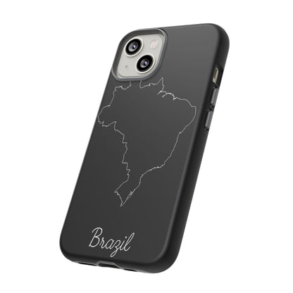 Brazil Outline Phone Case – Minimal Country Map Tough Case (iPhone, Samsung, Pixel)