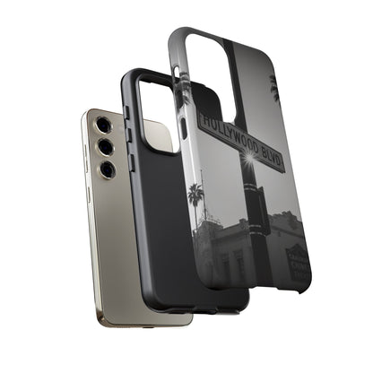Hollywood Blvd Phone Case | Vintage Los Angeles Street Sign | Black & White LA Aesthetic