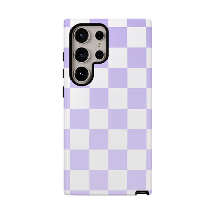Lavender Checkerboard Phone Case | Pastel Aesthetic Tough Case