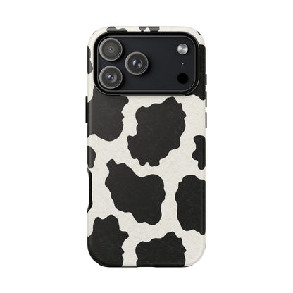 Black & White Cow Print Phone Case | Aesthetic Tough Protective Case