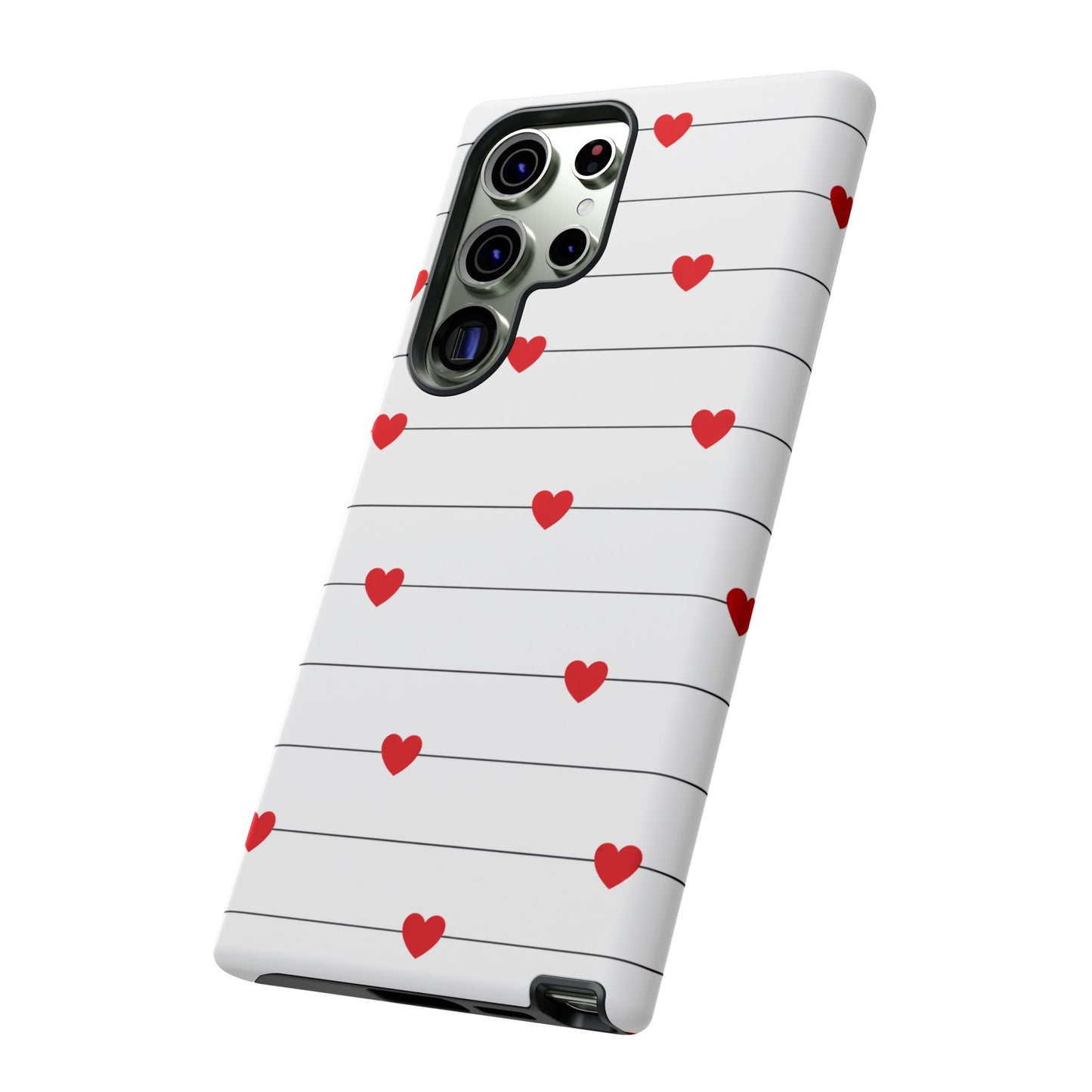 Red Heart Stripe iPhone Case | Tough Shockproof Love Aesthetic Cover