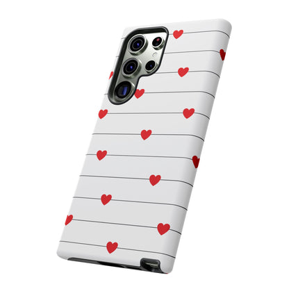 Red Heart Stripe iPhone Case | Tough Shockproof Love Aesthetic Cover