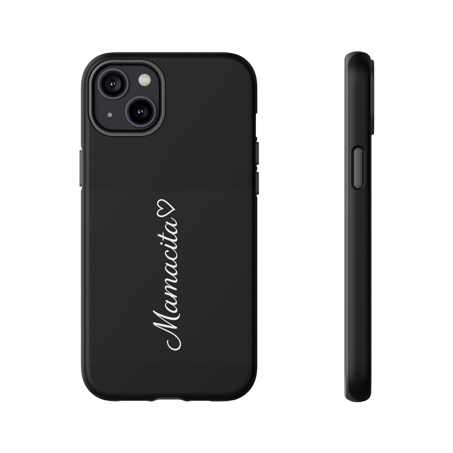 Mamacita Script Phone Case | Minimal Black Tough Case | Sleek Aesthetic Cover