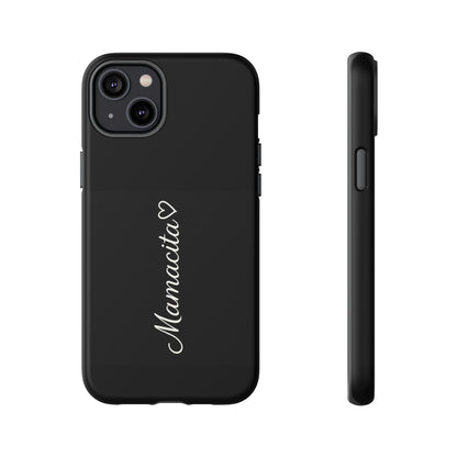Mamacita Script Phone Case | Minimal Black Tough Case | Sleek Aesthetic Cover