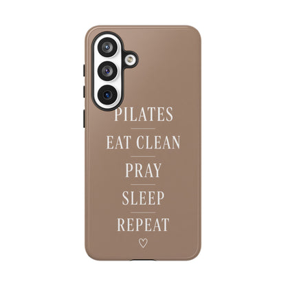 Pilates Phone Case | Eat Clean Pray Sleep Repeat Aesthetic | Wellness Girl Gift