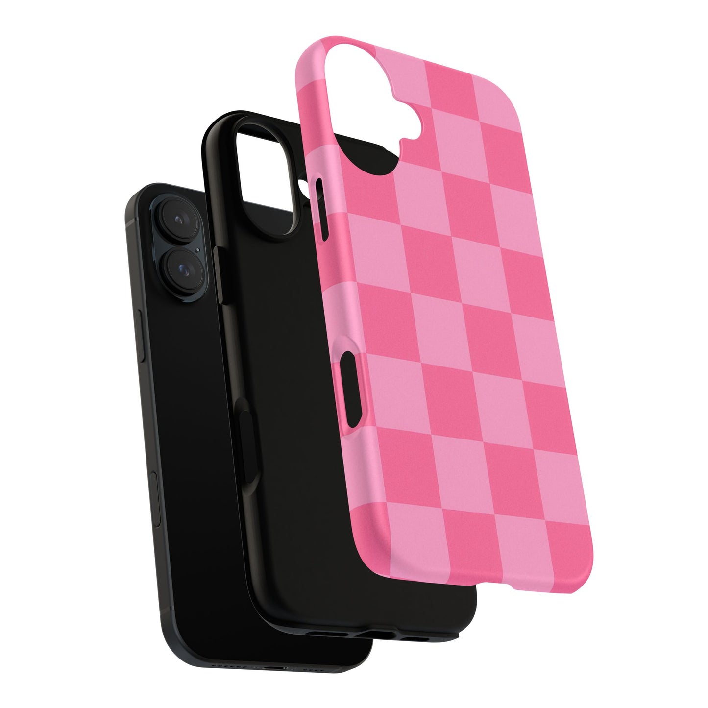 Pink Checkerboard Phone Case | Cute Aesthetic Checkered iPhone & Samsung Tough Case