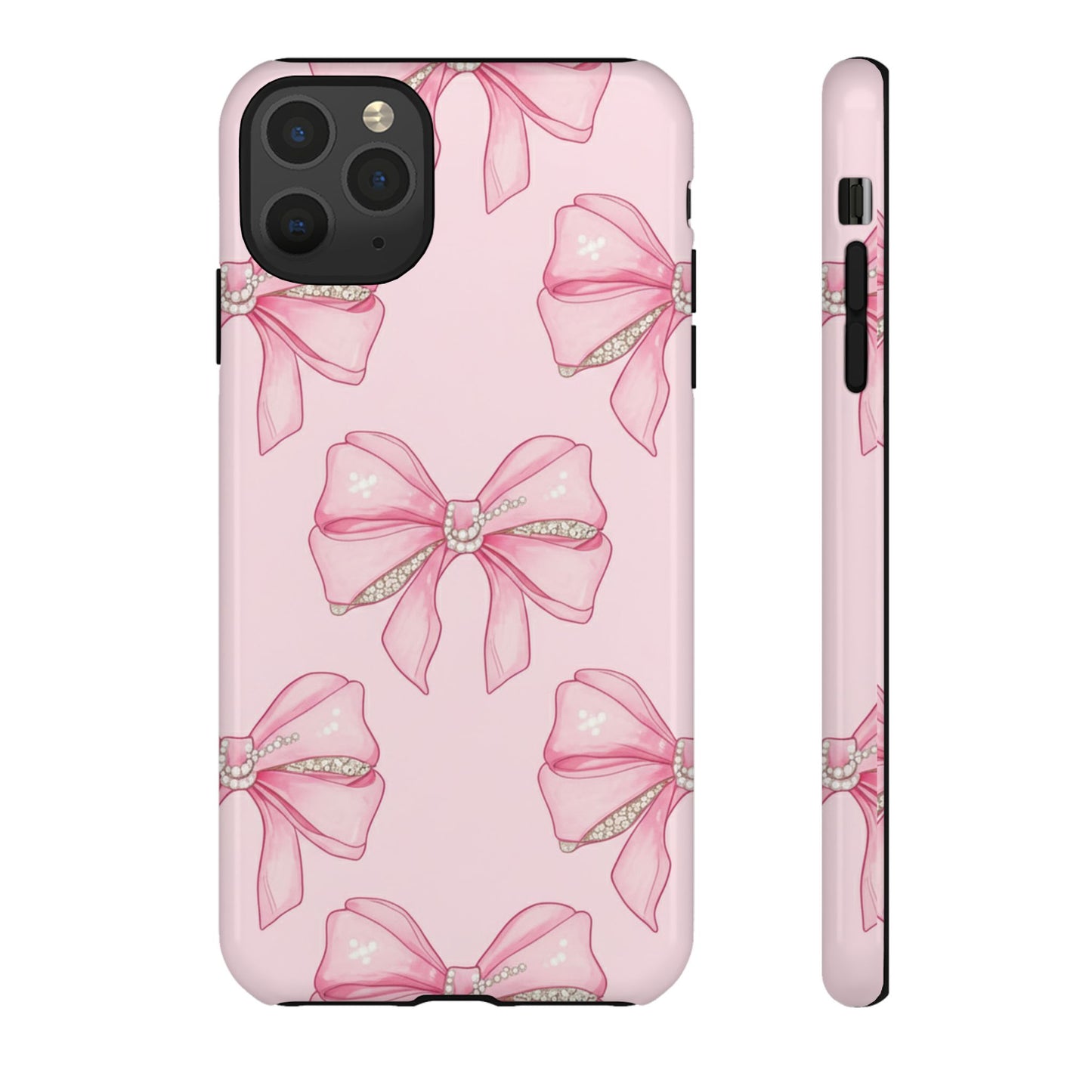 Pink Bow Pattern Phone Case | Coquette Aesthetic Tough Protective Case