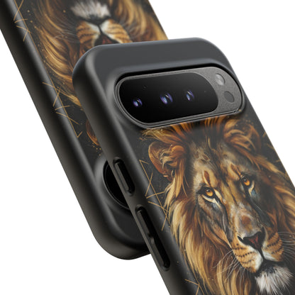 Majestic Lion Phone Case – Black Gold Luxury Lion Art Tough Protective Case