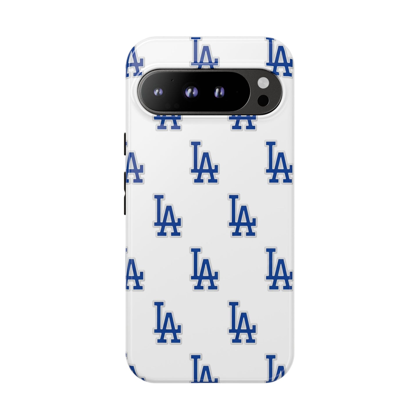 Blue LA Monogram Pattern Phone Case | Minimal Baseball Inspired Tough Cover