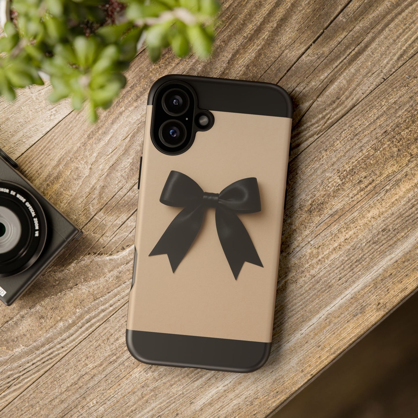 Black Bow Phone Case | Elegant Coquette Bow Design | Chic Neutral Tough Case for iPhone & Samsung