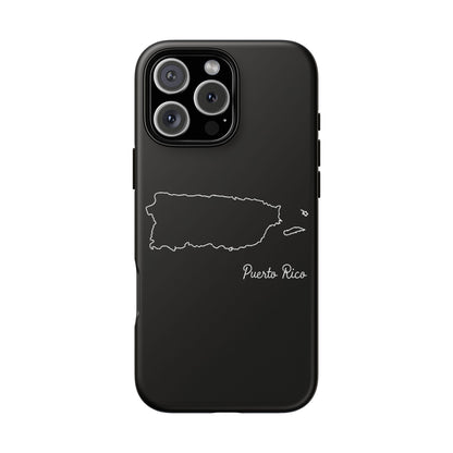 Puerto Rico Outline Phone Case – Minimal Country Map Tough Case (iPhone, Samsung, Pixel)