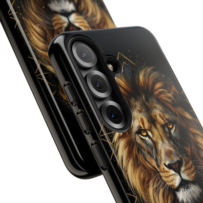 Majestic Lion Phone Case – Black Gold Luxury Lion Art Tough Protective Case