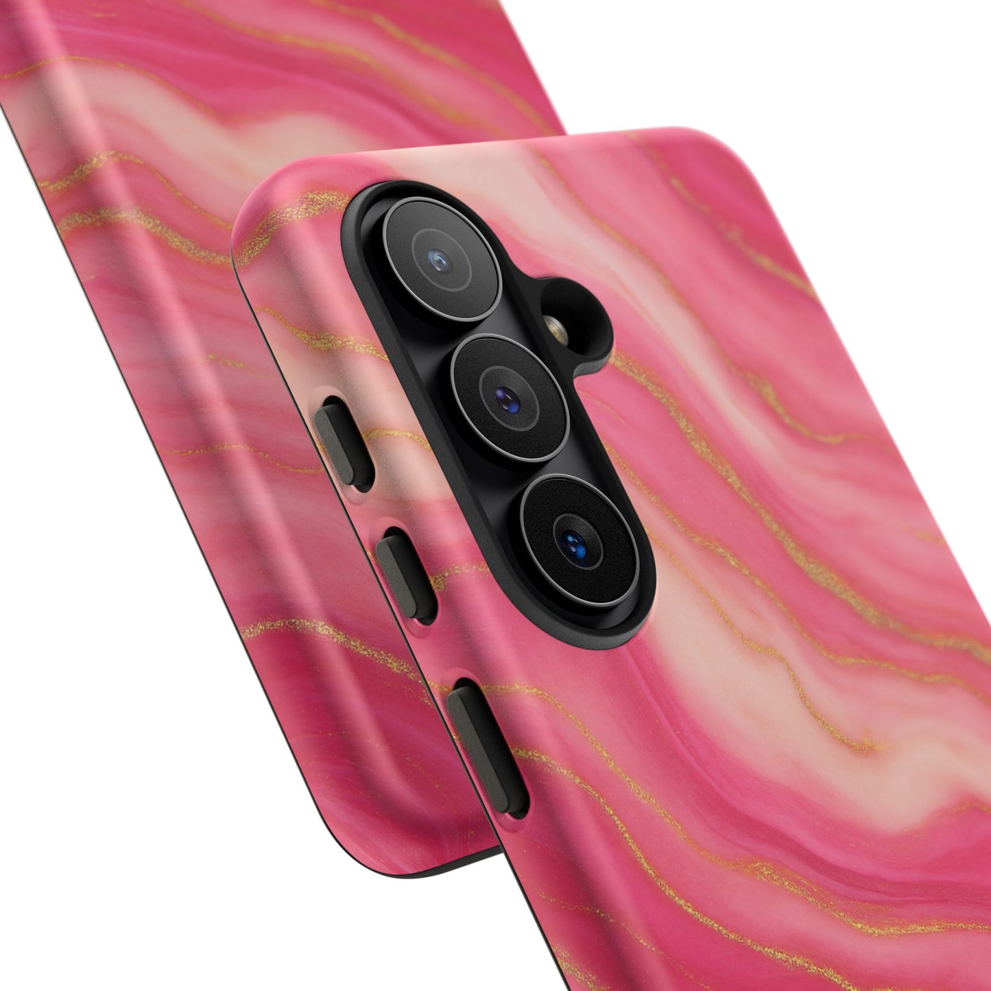 Pink Marble Phone Case | Rose Gold Swirl Aesthetic Tough Protective Case