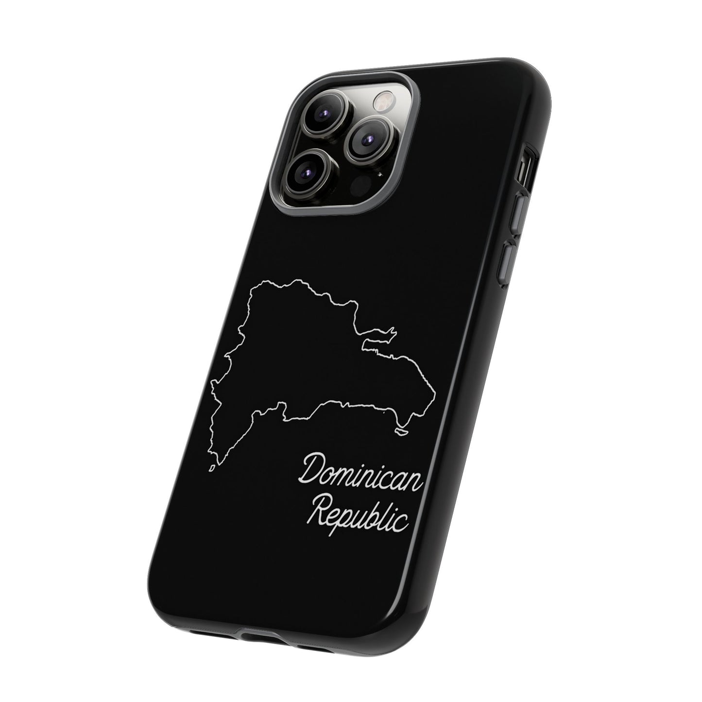 Dominican Republic Outline Phone Case – Minimal Country Map Tough Case (iPhone, Samsung, Pixel)