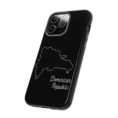 Dominican Republic Outline Phone Case – Minimal Country Map Tough Case (iPhone, Samsung, Pixel)