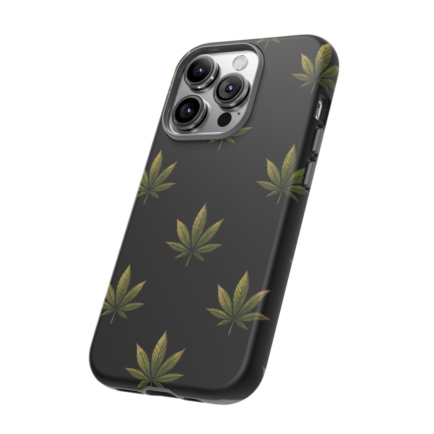 Cannabis Leaf Phone Case Green Weed Leaf Pattern Tough Protective Cover
