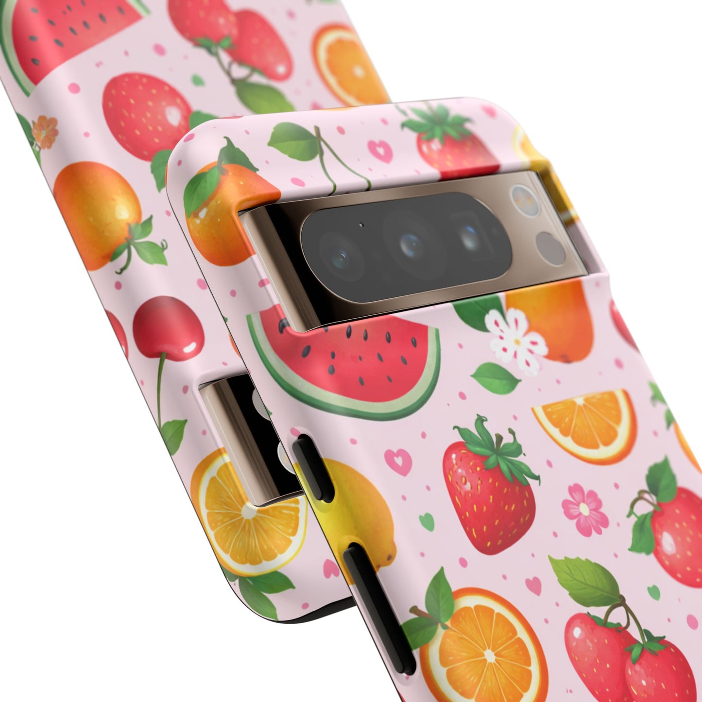 Fruit Phone Case – Tough Shockproof, Strawberry Cherry Citrus Summer Design for Iphone, Samsung Galaxy and Pixel