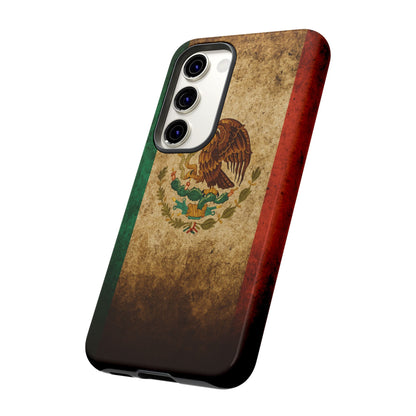 Vintage Mexico Flag Phone Case – Mexican Pride Grunge Flag Aesthetic Tough Case