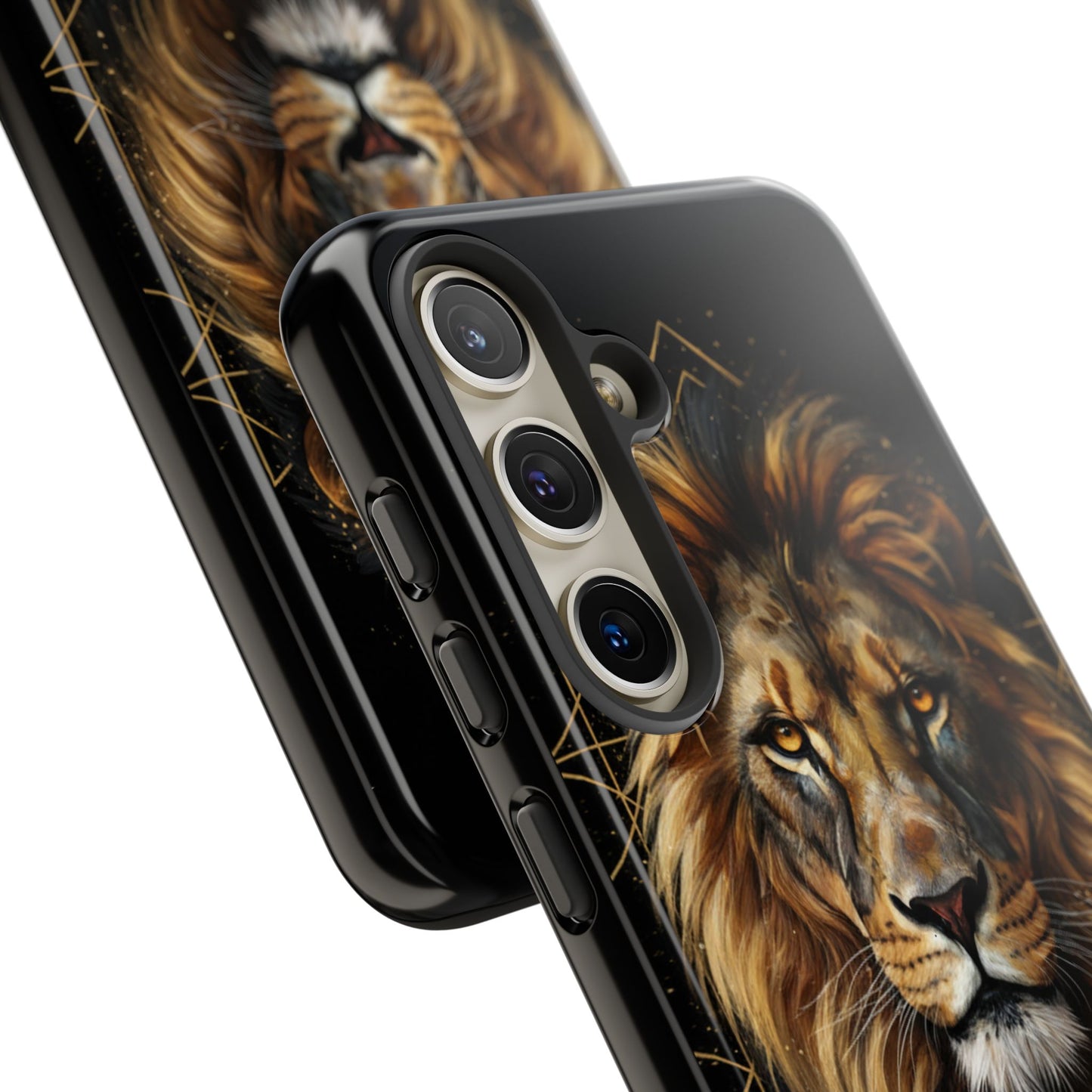 Majestic Lion Phone Case – Black Gold Luxury Lion Art Tough Protective Case