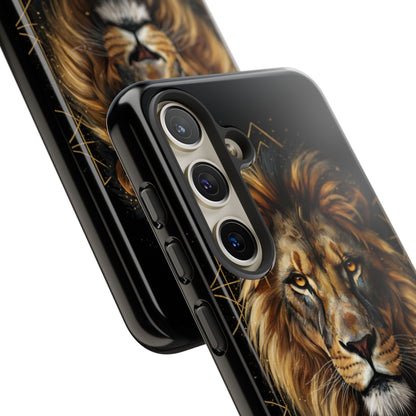 Majestic Lion Phone Case – Black Gold Luxury Lion Art Tough Protective Case