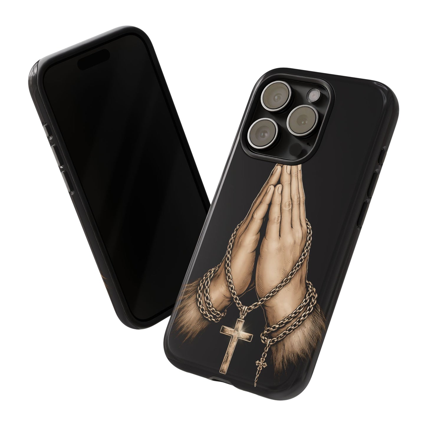Praying Hands Cross Phone Case – Christian Faith Scripture Cover