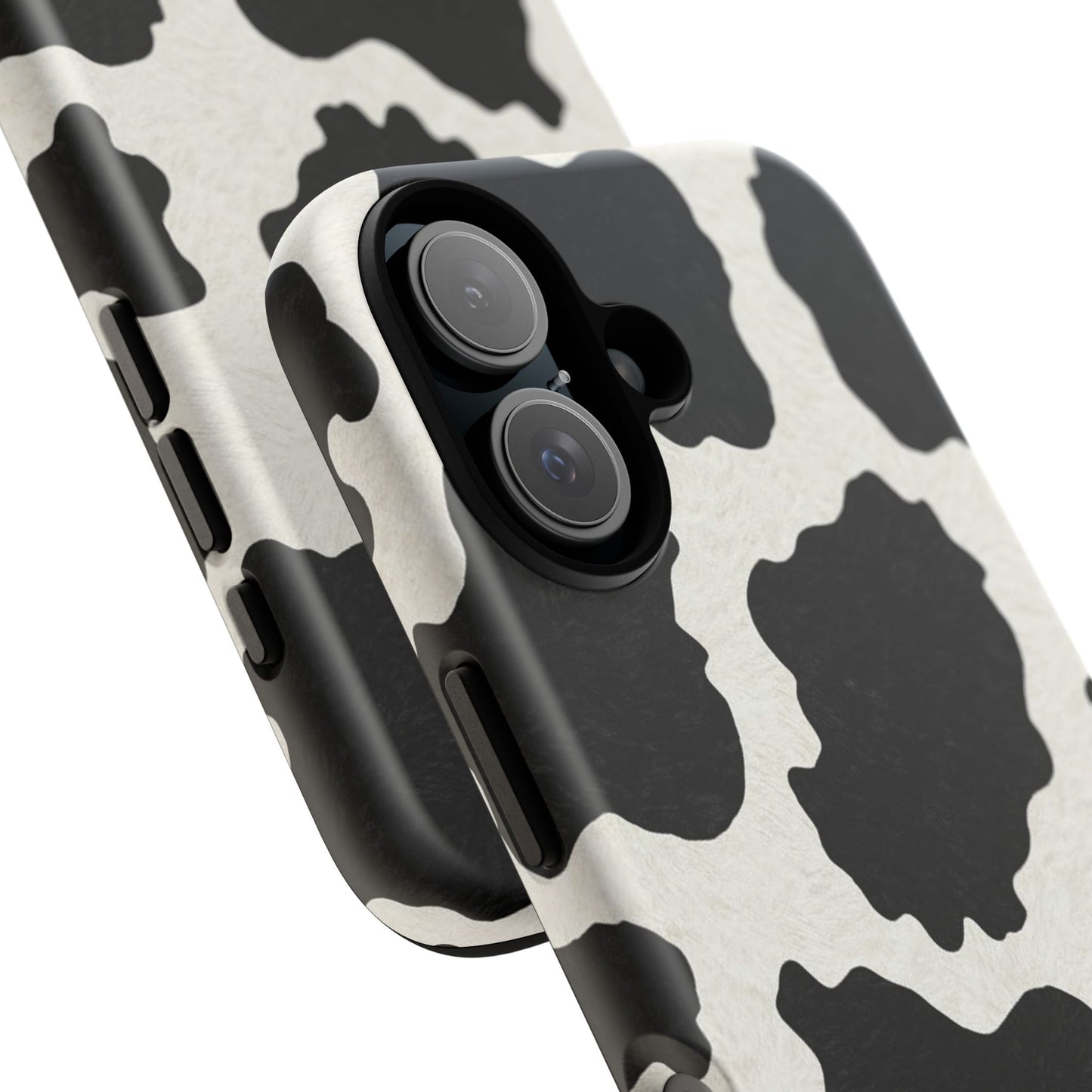 Black & White Cow Print Phone Case | Western Aesthetic iPhone & Samsung Tough Case