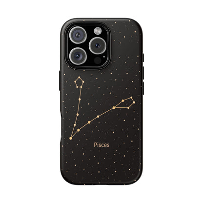 Pisces Zodiac Constellation Phone Case – Luxe Gold Celestial Cover