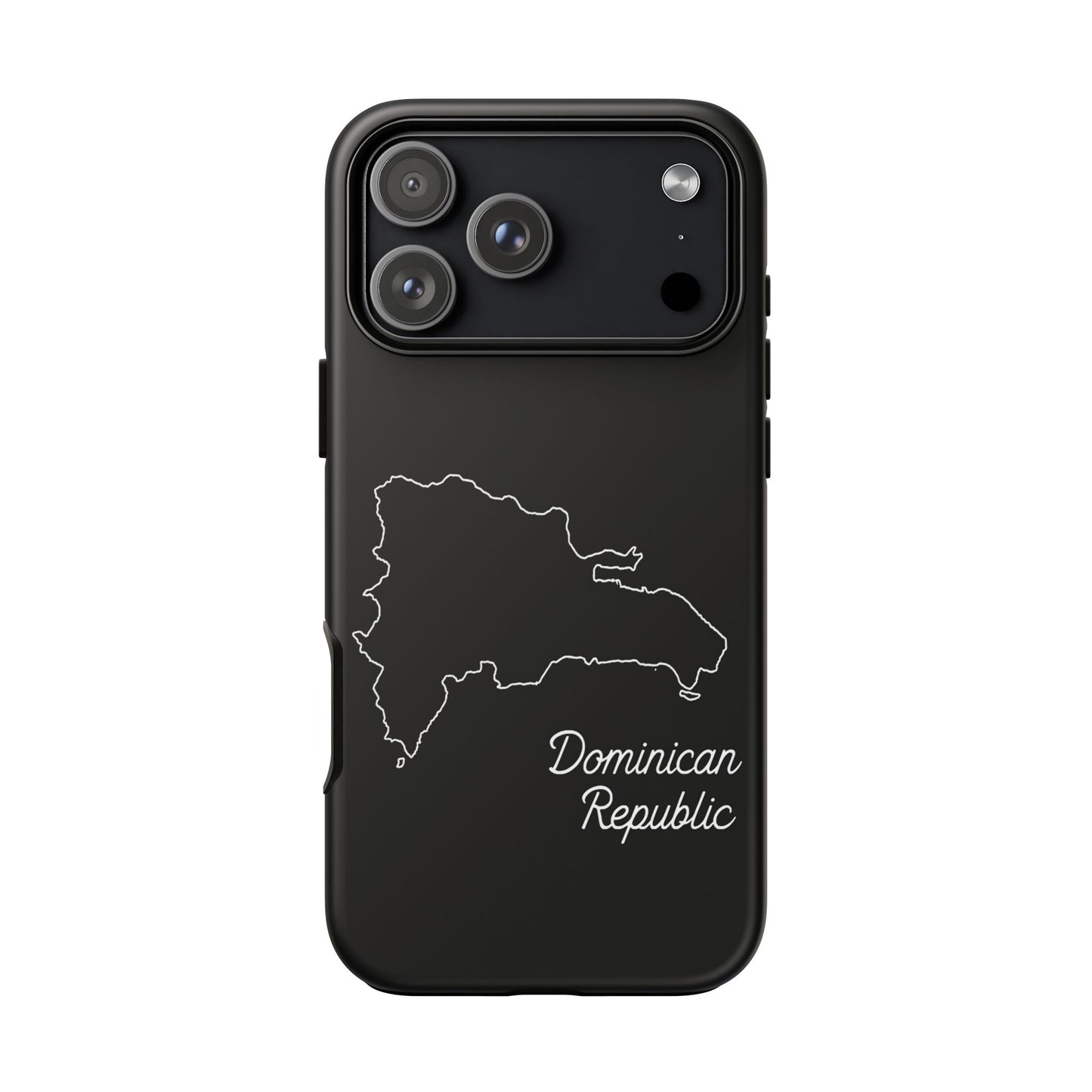 Dominican Republic Outline Phone Case – Minimal Country Map Tough Case (iPhone, Samsung, Pixel)
