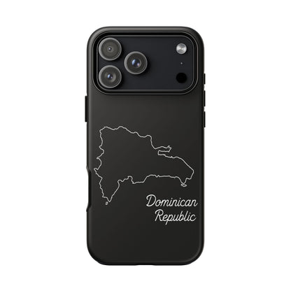 Dominican Republic Outline Phone Case – Minimal Country Map Tough Case (iPhone, Samsung, Pixel)
