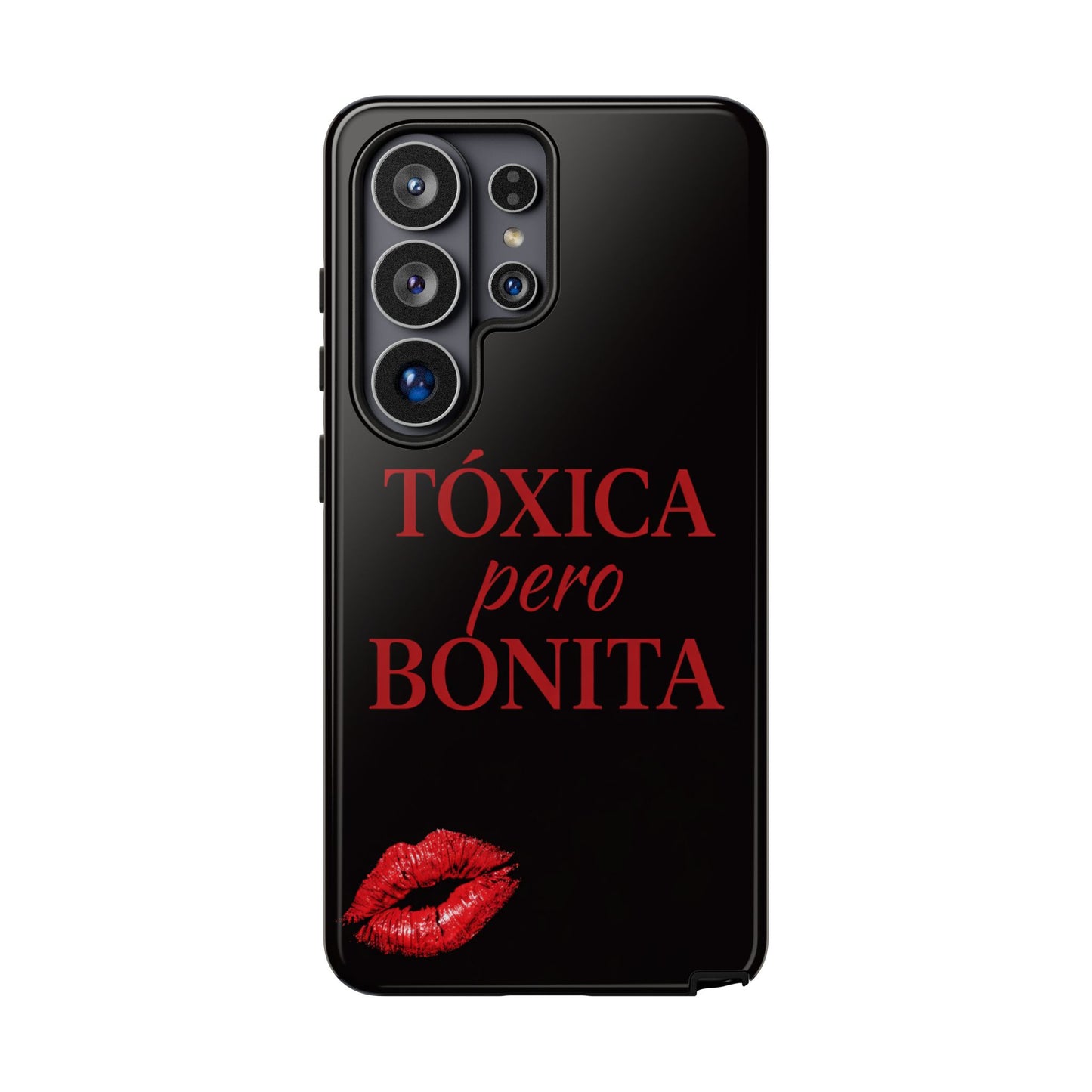 Toxica Pero Bonita Phone Case, Latina Quote Case, Red Lips Aesthetic, Spanish Saying Case, Trendy Tough Cover