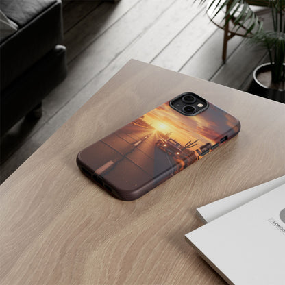 Route 66 Sunset Desert Highway Phone Case – Road Trip Travel Aesthetic Tough Case