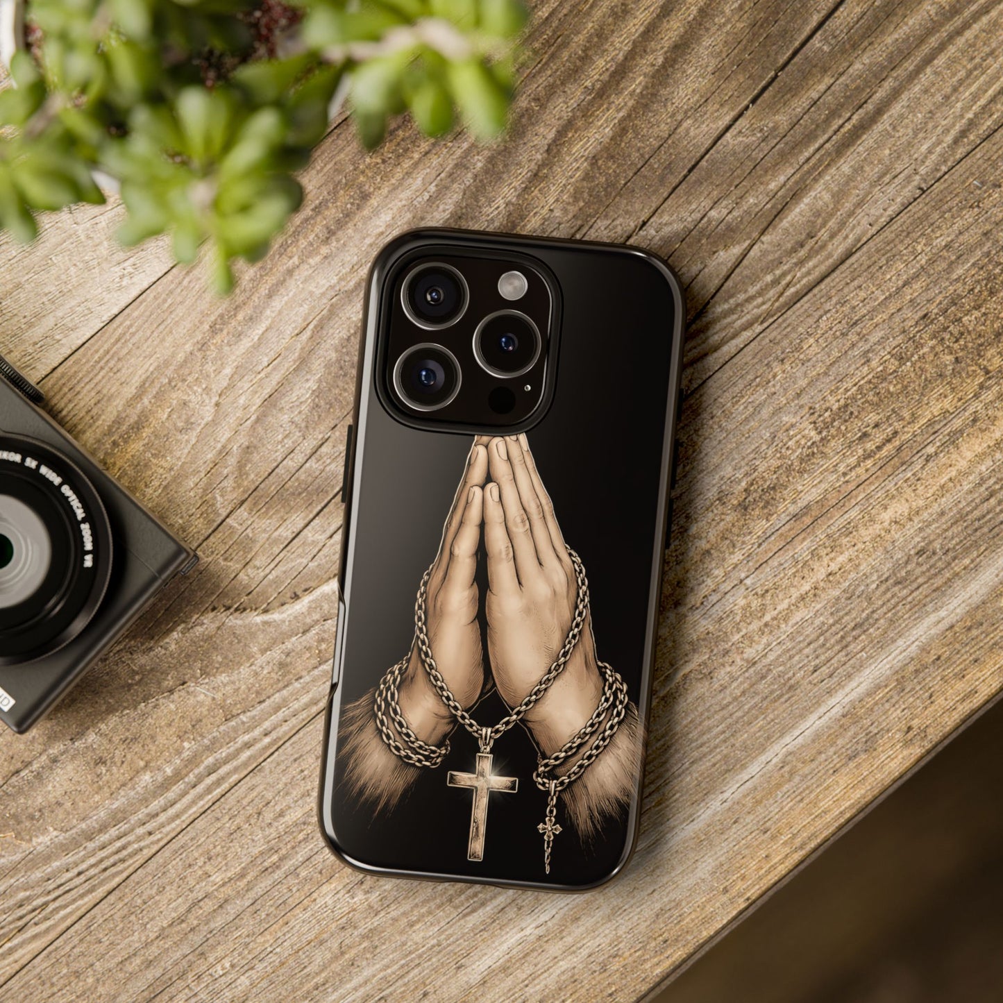Praying Hands Cross Phone Case – Christian Faith Scripture Cover