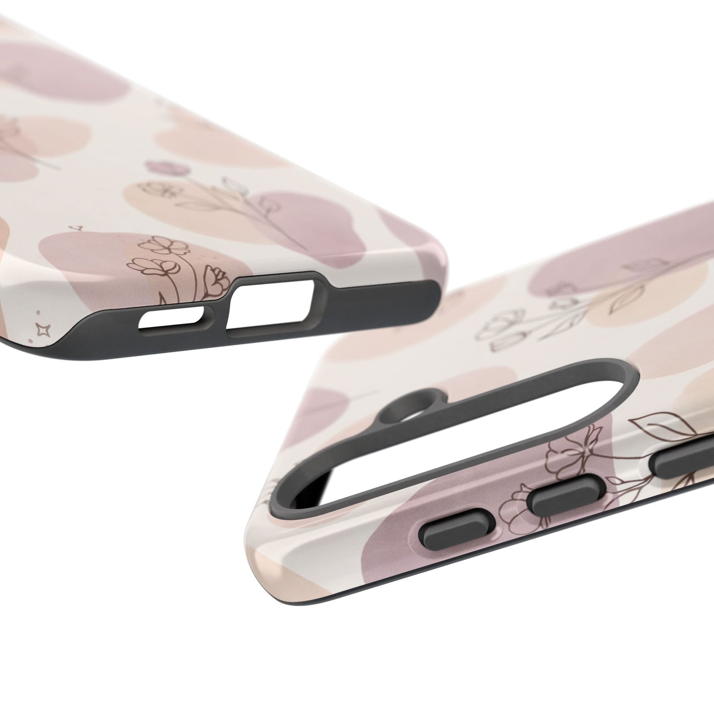 Blush Floral Phone Case Neutral Botanical Watercolor Tough Cover