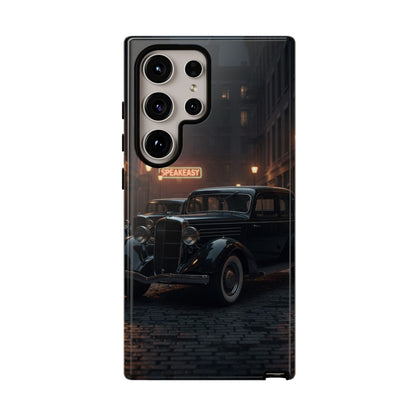 Vintage Classic Car Phone Case | Retro Noir Aesthetic | 1930s Street Scene Tough Case for iPhone & Samsung