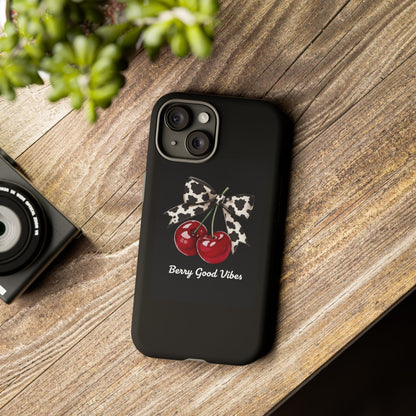 Cherry Cow Print Phone Case | Coquette Bow Aesthetic | Tough Protective Case