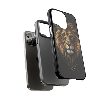 Majestic Lion Phone Case – Black Gold Luxury Lion Art Tough Protective Case