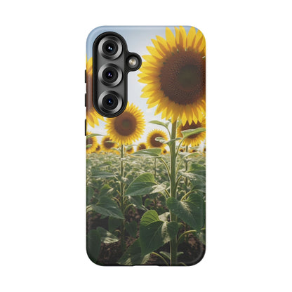 Sunflower Field Phone Case | Golden Hour Floral Aesthetic | Bright Summer Tough Case
