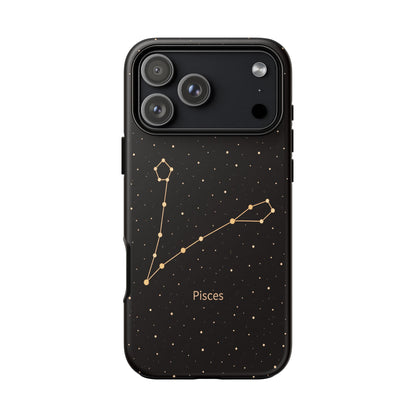 Pisces Zodiac Constellation Phone Case – Luxe Gold Celestial Cover