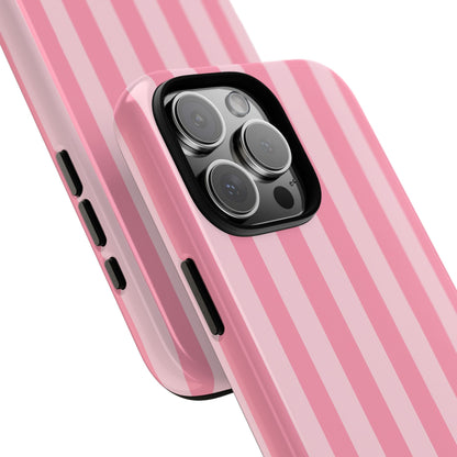 Pink Stripe Phone Case – Pastel Coquette Aesthetic Tough Protective Case