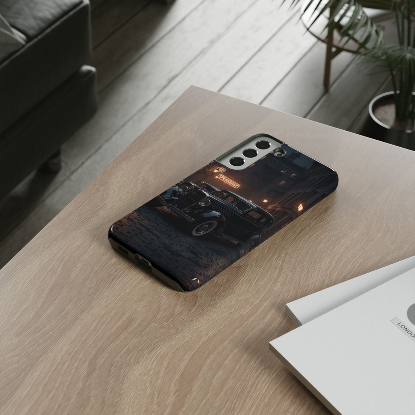 Vintage Classic Car Phone Case | Retro Noir Aesthetic | 1930s Street Scene Tough Case for iPhone & Samsung