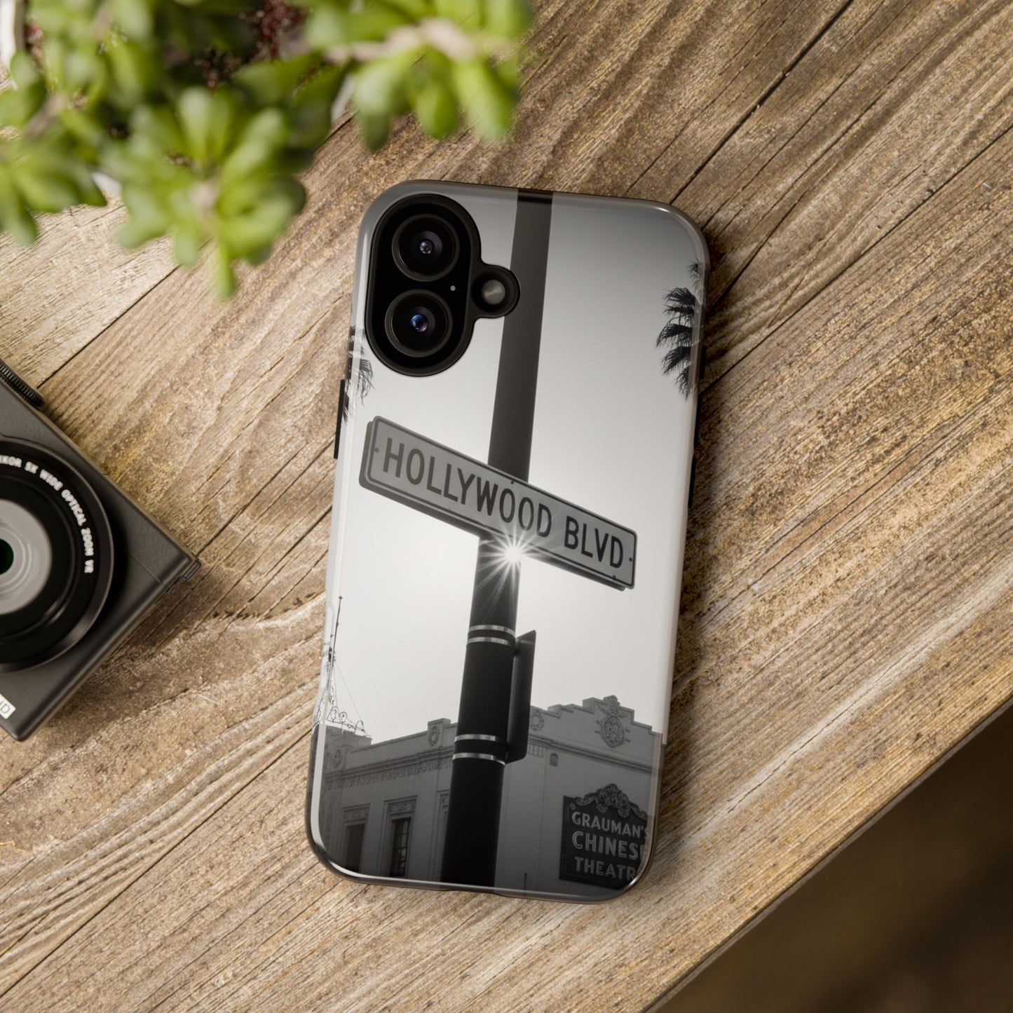 Hollywood Blvd Phone Case | Vintage Los Angeles Street Sign | Black & White LA Aesthetic