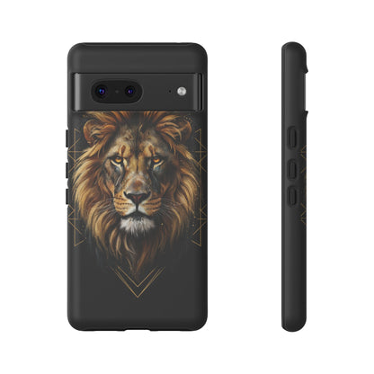 Majestic Lion Phone Case – Black Gold Luxury Lion Art Tough Protective Case