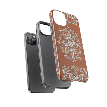 Talavera Terracotta Phone Case | Mexican Floral Pattern iPhone & Samsung Tough Case | Boho Clay Aesthetic Cover